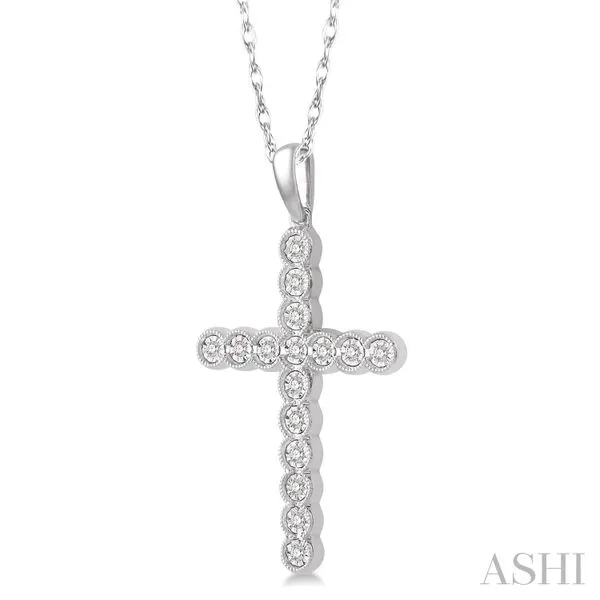 14KW Diamond Cross Pendant Image 3 Ross Elliott Jewelers Terre Haute, IN