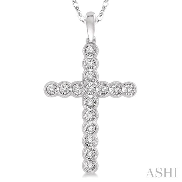 14KW Diamond Cross Pendant Image 4 Ross Elliott Jewelers Terre Haute, IN