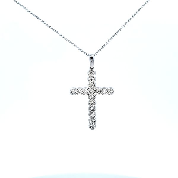 14KW Diamond Cross Pendant Ross Elliott Jewelers Terre Haute, IN