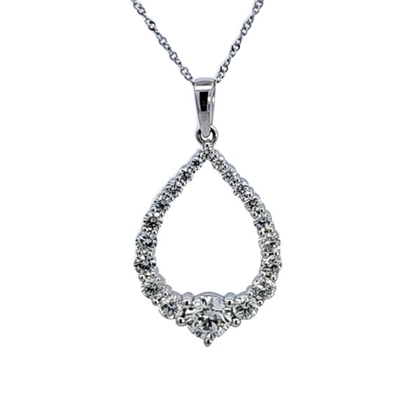 14KW Diamond Teardrop Pendant Image 2 Ross Elliott Jewelers Terre Haute, IN