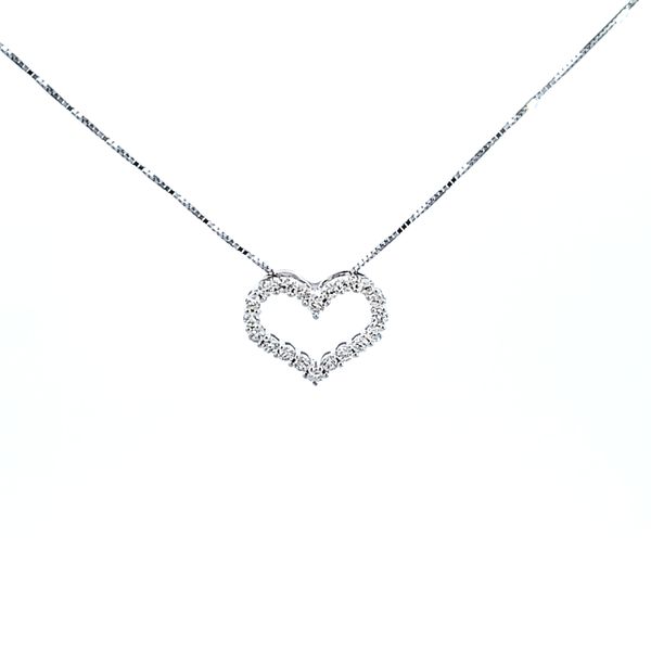14KW Diamond Heart Pendant Image 2 Ross Elliott Jewelers Terre Haute, IN