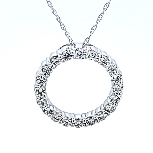 14KW Diamond Circle Pendant Image 2 Ross Elliott Jewelers Terre Haute, IN