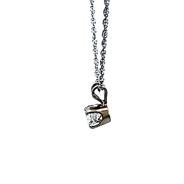 14KW Diamond Solitaire Pendant Image 4 Ross Elliott Jewelers Terre Haute, IN