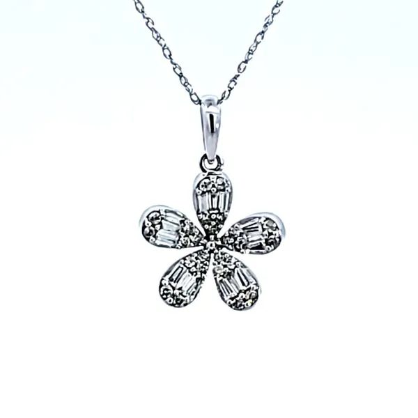 10KW Diamond Flower Pendant Image 2 Ross Elliott Jewelers Terre Haute, IN