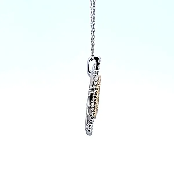 10KTT Sunburst Diamond Pendant Image 3 Ross Elliott Jewelers Terre Haute, IN