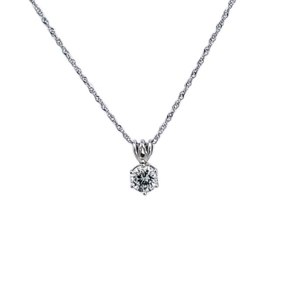 14KW Amor Diamond Solitaire Pendant Image 2 Ross Elliott Jewelers Terre Haute, IN