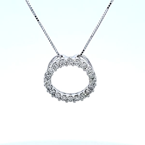 14K White Gold Diamond Open Circle Pendant Ross Elliott Jewelers Terre Haute, IN