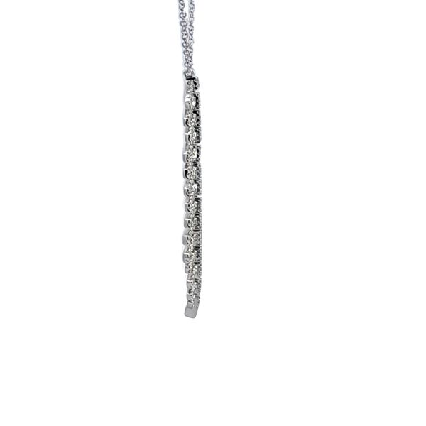 14KW Diamond Feather Necklace Image 3 Ross Elliott Jewelers Terre Haute, IN