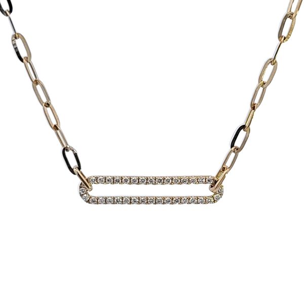 14KY Diamond Paper Clip Necklace Image 2 Ross Elliott Jewelers Terre Haute, IN