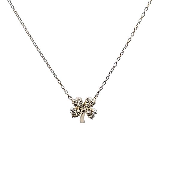 10KY Clover Petite Diamond Necklace Ross Elliott Jewelers Terre Haute, IN