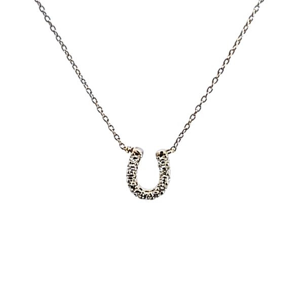 10KY Horseshoe Petite Diamond Necklace Ross Elliott Jewelers Terre Haute, IN