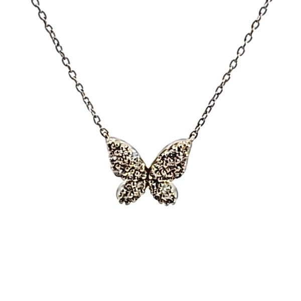 10KY Butterfly Petite Diamond Necklace Ross Elliott Jewelers Terre Haute, IN