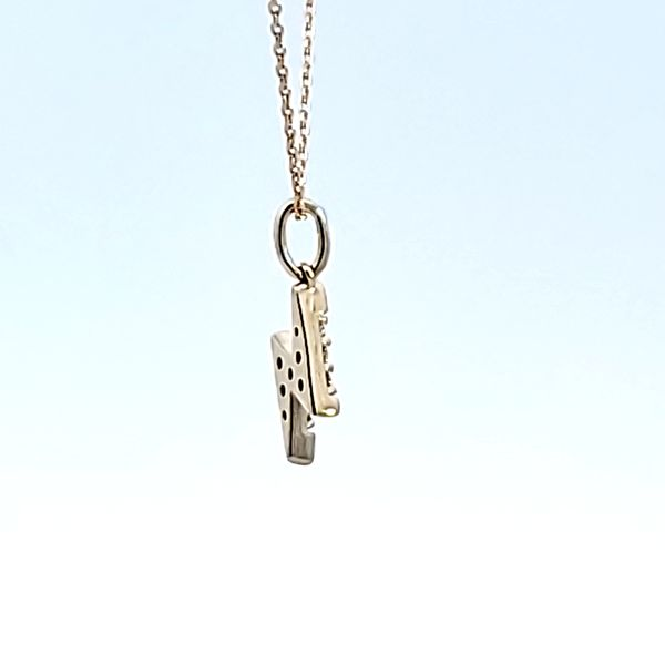 10KY Lightning Bolt Petite Diamond Necklace Image 3 Ross Elliott Jewelers Terre Haute, IN