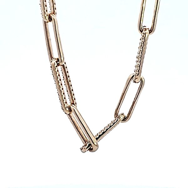 14KY Paper Clip Diamond Necklace Image 2 Ross Elliott Jewelers Terre Haute, IN