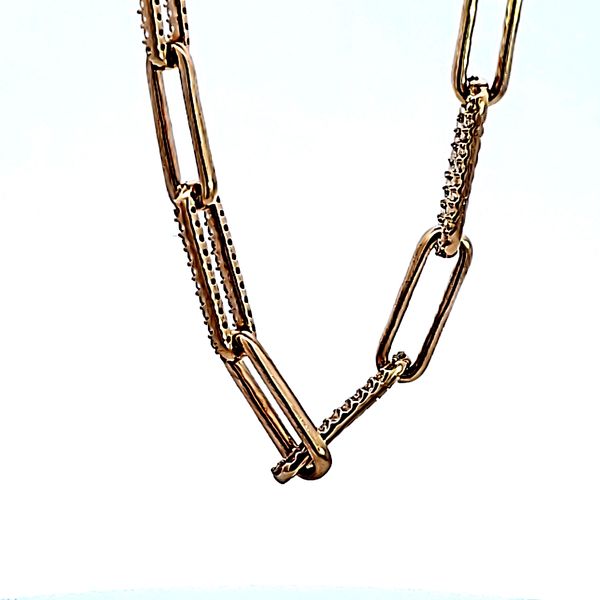 14KY Paper Clip Diamond Necklace Image 3 Ross Elliott Jewelers Terre Haute, IN