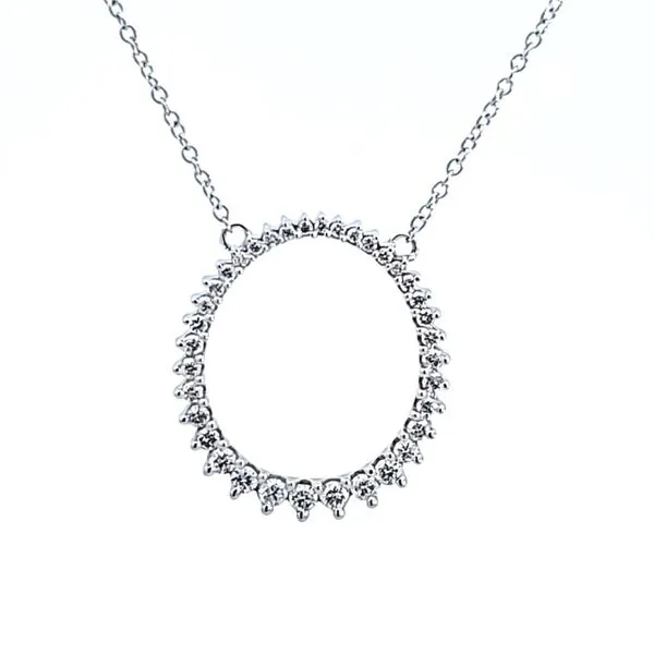 14KW Diamond Oval Necklace Image 2 Ross Elliott Jewelers Terre Haute, IN