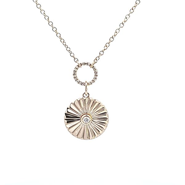 14KY Diamond Circle Necklace Image 2 Ross Elliott Jewelers Terre Haute, IN