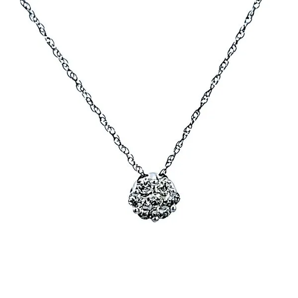 14KW Diamond Cluster Pendant Image 2 Ross Elliott Jewelers Terre Haute, IN