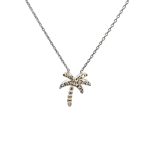 10KY Palm Tree Petite Diamond Necklace Ross Elliott Jewelers Terre Haute, IN