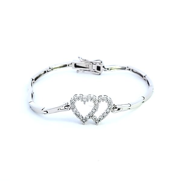 14KW Diamond Heart Bracelet Image 2 Ross Elliott Jewelers Terre Haute, IN