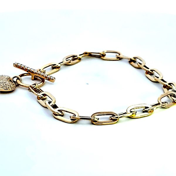 14KY Diamond Heart Toggle Bracelet 001-170-01620, Ross Elliott Jewelers