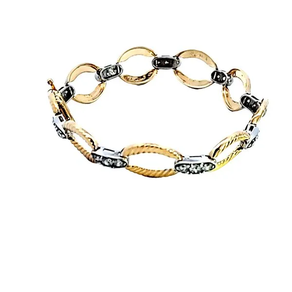14KTT Diamond Link Bracelet Image 3 Ross Elliott Jewelers Terre Haute, IN