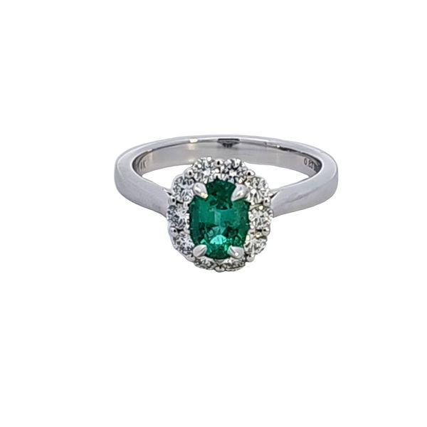 14KW Emerald and Diamond Fashion Ring Image 2 Ross Elliott Jewelers Terre Haute, IN