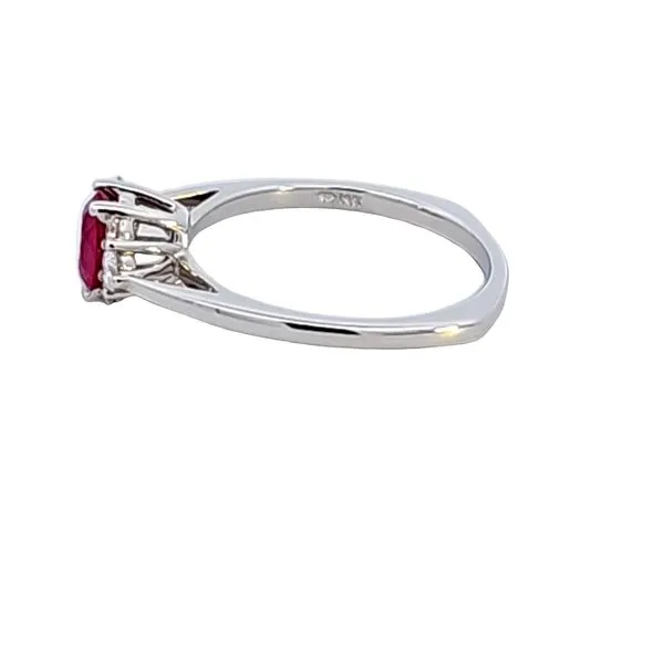 14KW Oval Ruby and Diamond Fashion Ring Image 4 Ross Elliott Jewelers Terre Haute, IN