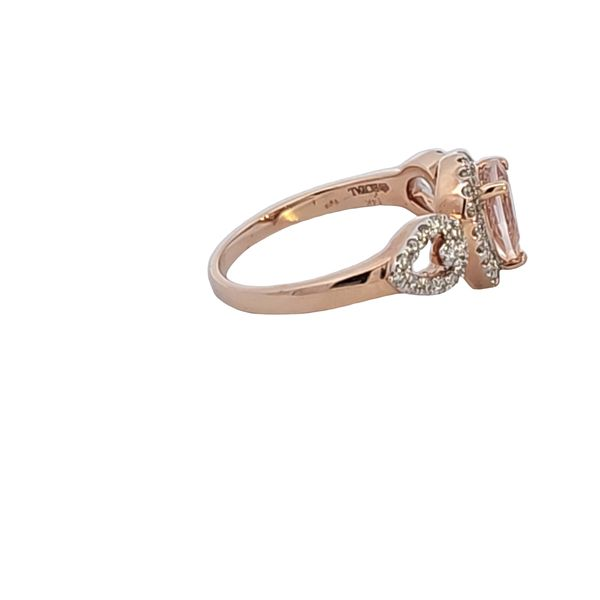 14KR Pear Pink Morganite and Diamond Ring Image 3 Ross Elliott Jewelers Terre Haute, IN