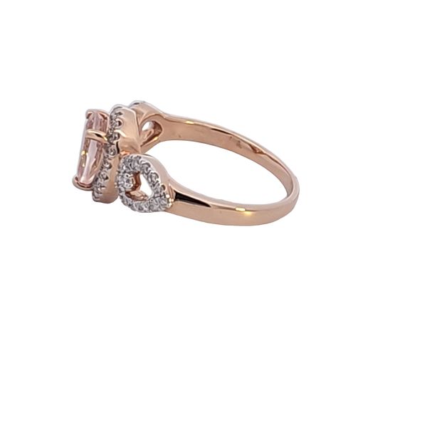 14KR Pear Pink Morganite and Diamond Ring Image 4 Ross Elliott Jewelers Terre Haute, IN