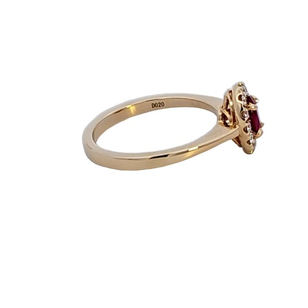 14KY Oval Ruby and Diamond Fashion Ring Image 3 Ross Elliott Jewelers Terre Haute, IN