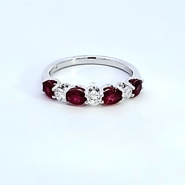 14K White Gold Oval Ruby Fashion Ring Image 2 Ross Elliott Jewelers Terre Haute, IN