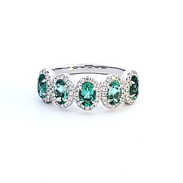 14KW Oval Emerald Fashion Ring Image 2 Ross Elliott Jewelers Terre Haute, IN