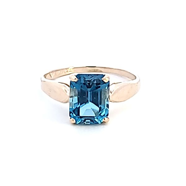 14KY Emerald Cut London Blue Topaz Fashion Ring Image 2 Ross Elliott Jewelers Terre Haute, IN