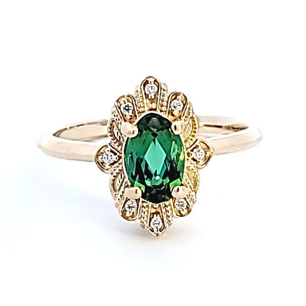 14KY Oval Green Tourmaline Fashion Ring Image 2 Ross Elliott Jewelers Terre Haute, IN