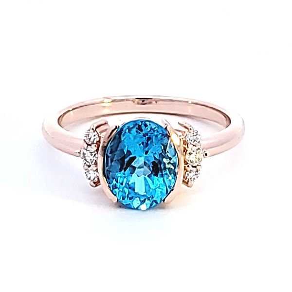 14KY Oval Blue Topaz Fashion Ring Image 2 Ross Elliott Jewelers Terre Haute, IN