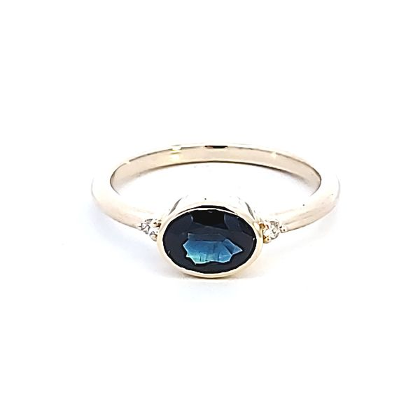 14KY Oval Blue Sapphire Fashion Ring Image 2 Ross Elliott Jewelers Terre Haute, IN