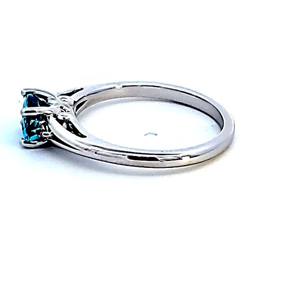 14KW Oval Blue Zircon Fashion Ring Image 4 Ross Elliott Jewelers Terre Haute, IN