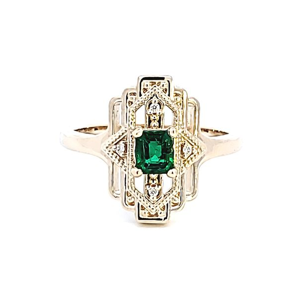 14KY Emerald Cut Emerald Fashion Ring Image 2 Ross Elliott Jewelers Terre Haute, IN