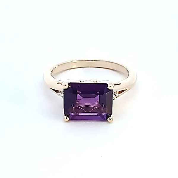 14KY Emerald Cut Amethyst Fashion Ring Image 2 Ross Elliott Jewelers Terre Haute, IN