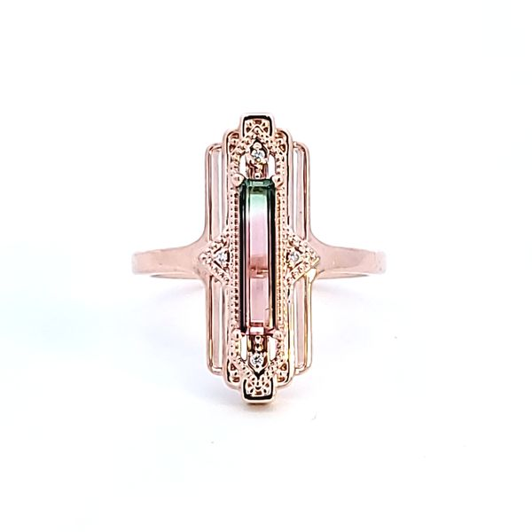 14KR Emerald Shape Bi-Color Tourmaline Fashion Ring Image 2 Ross Elliott Jewelers Terre Haute, IN