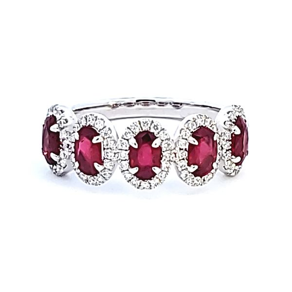 14KW Oval Ruby Fashion Ring Image 2 Ross Elliott Jewelers Terre Haute, IN