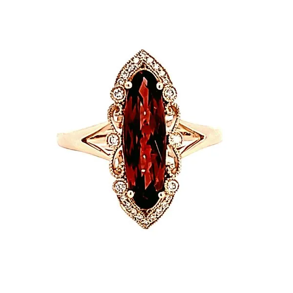 14KY Marquise Garnet and Diamond Fashion Ring Image 2 Ross Elliott Jewelers Terre Haute, IN