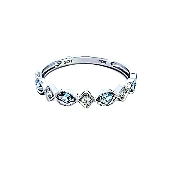 10KW Aquamarine and Diamond Birthstone Fashion Ring Image 2 Ross Elliott Jewelers Terre Haute, IN