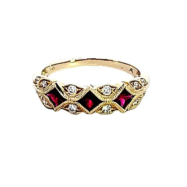 14KY Ruby and Diamond Fashion Ring Image 2 Ross Elliott Jewelers Terre Haute, IN