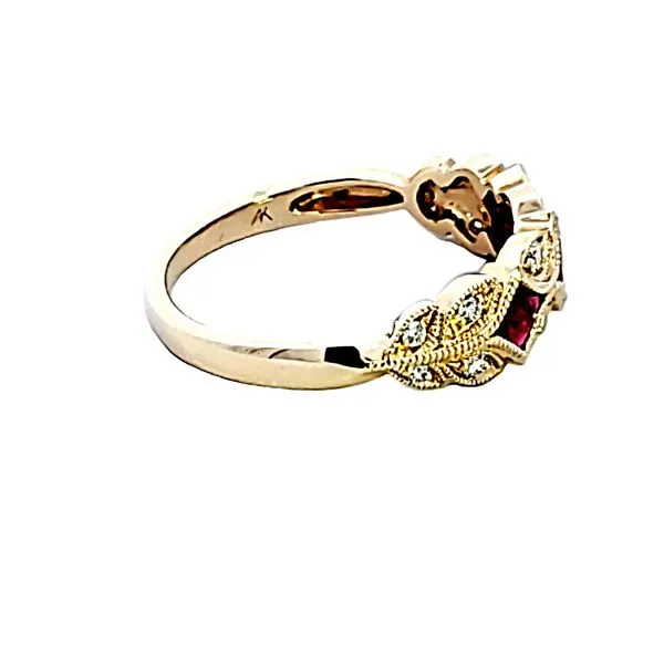 14KY Ruby and Diamond Fashion Ring Image 3 Ross Elliott Jewelers Terre Haute, IN