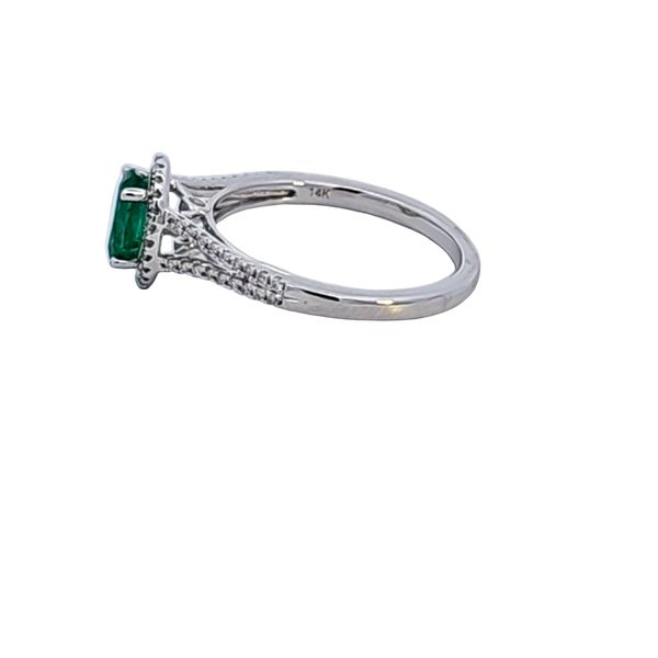 14KW Oval Emerald and Diamond Ring Image 4 Ross Elliott Jewelers Terre Haute, IN