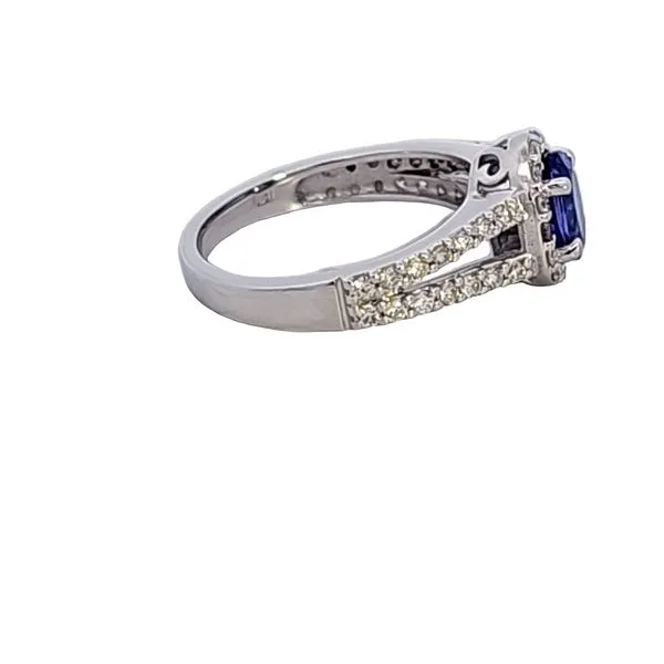 14KW Oval Tanzanite and Diamond Ring Image 3 Ross Elliott Jewelers Terre Haute, IN