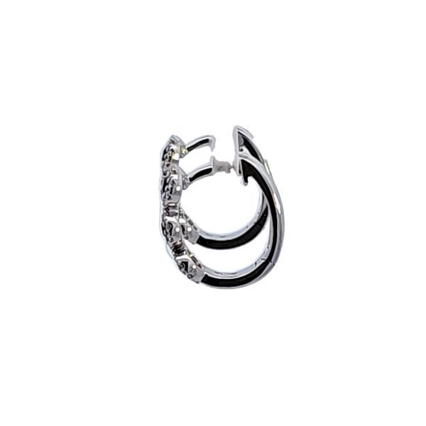 14KW Sapphire and Diamond Hoop Earrings Image 4 Ross Elliott Jewelers Terre Haute, IN