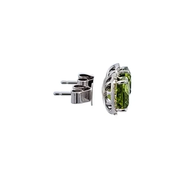 14KW Peridot and Diamond Earrings Image 3 Ross Elliott Jewelers Terre Haute, IN